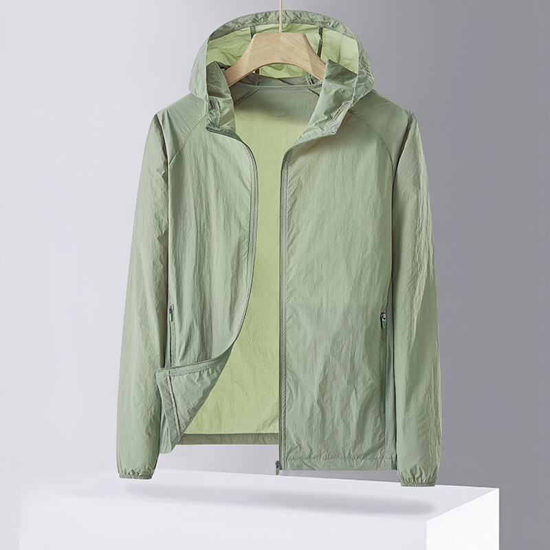 Unisex vanjska windbreaker s UV zaštitom UPF50+, brzo se suši, prozračni najlon, s kapuljačom