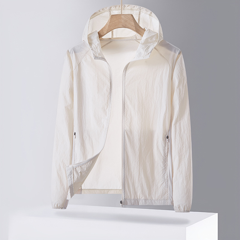 Unisex vanjska windbreaker s UV zaštitom UPF50+, brzo se suši, prozračni najlon, s kapuljačom