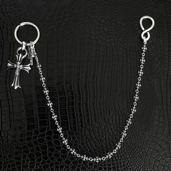 Viseći križ-mač kolica Cross Sword – Retro Punk Hip-Hop, unisex, bakar, elektroplatiniranje, model xl33-36, uzorak: križ/kruna/romanske brojke