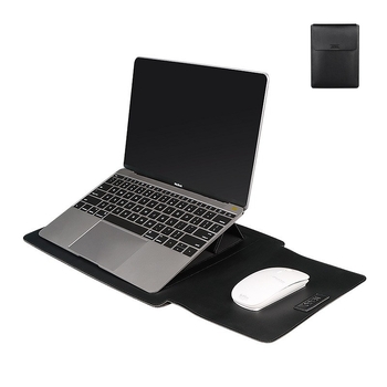 PU kožna futrola za prijenosno računalo s ugrađenim stalkom i hlađenjem, 15-inčni, kompatibilno s Apple Mac, Dell i Huawei