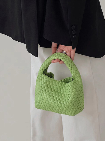 Ručna tkana PU crossbody torba za mobitel s unutarnjim džepom za mobitel i laminiranim džepom sa zatvaračem — ulični stil