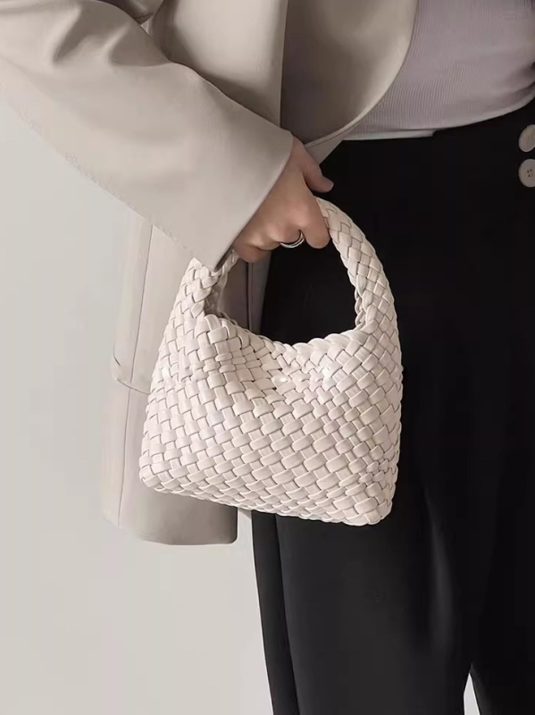 Ručna tkana PU crossbody torba za mobitel s unutarnjim džepom za mobitel i laminiranim džepom sa zatvaračem — ulični stil