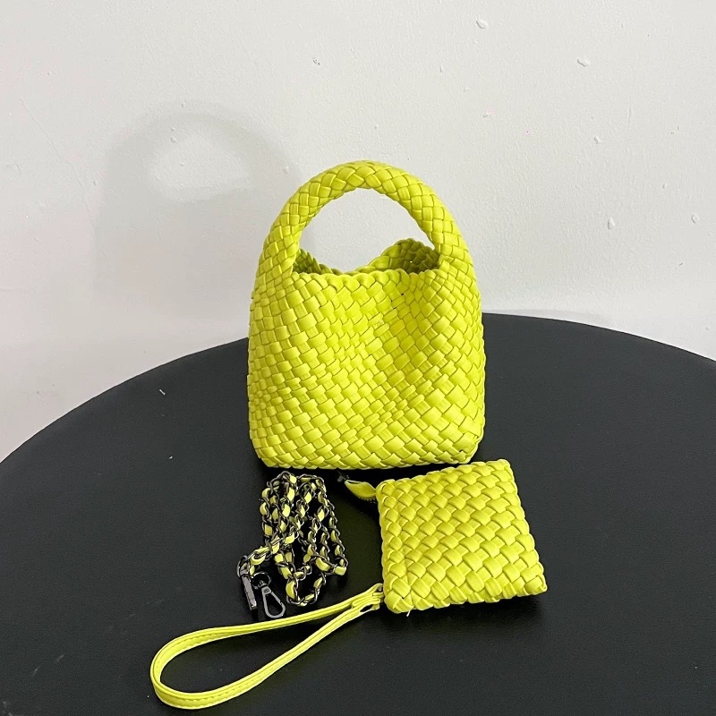 Ručna tkana PU crossbody torba za mobitel s unutarnjim džepom za mobitel i laminiranim džepom sa zatvaračem — ulični stil