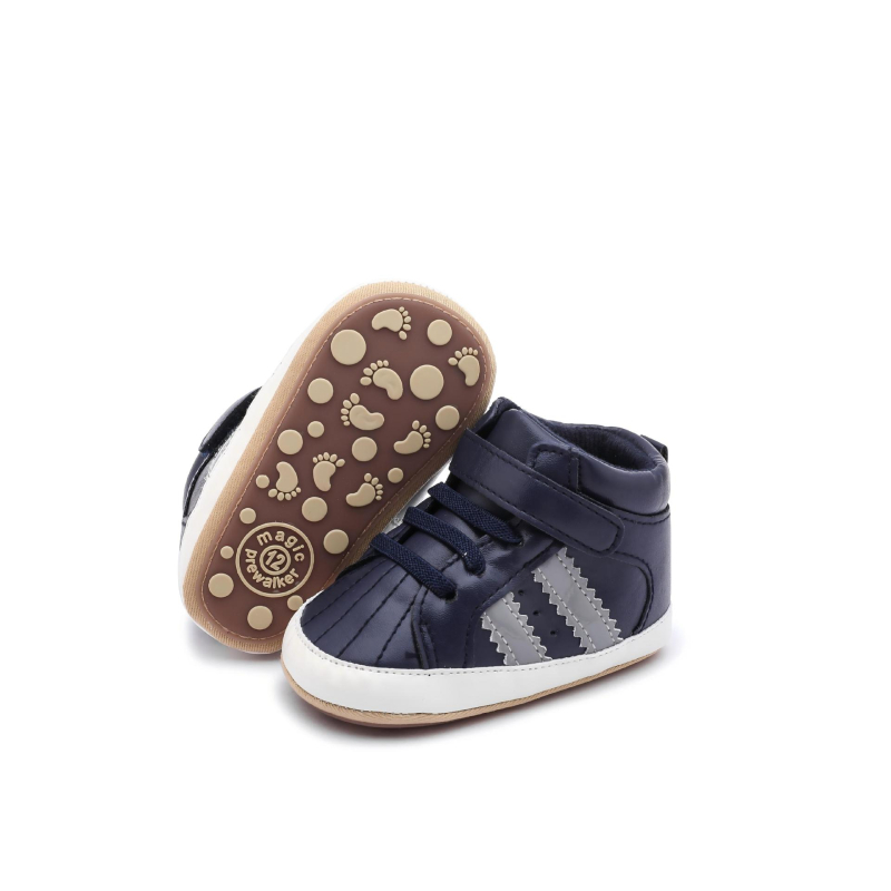 Cipele za bebe i malu djecu (12–36 mjeseci): gornji dio od umjetne PU, Velcro zatvarač, protuklizna i otporna potplat, visok gornji dio, sportski stil