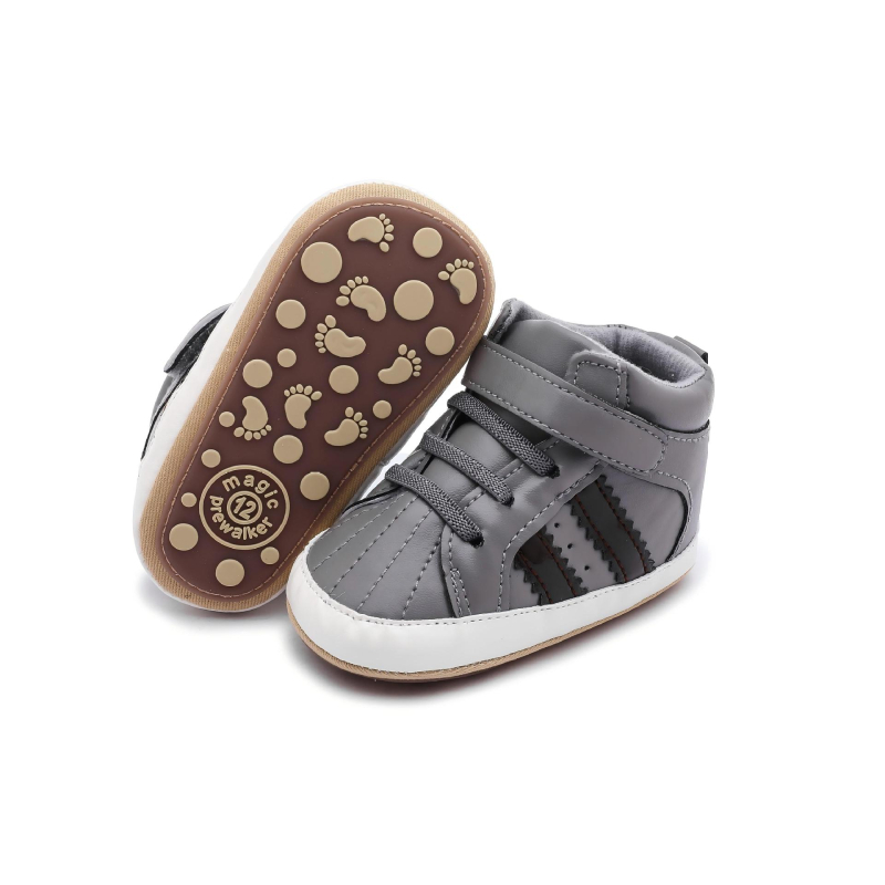 Cipele za bebe i malu djecu (12–36 mjeseci): gornji dio od umjetne PU, Velcro zatvarač, protuklizna i otporna potplat, visok gornji dio, sportski stil