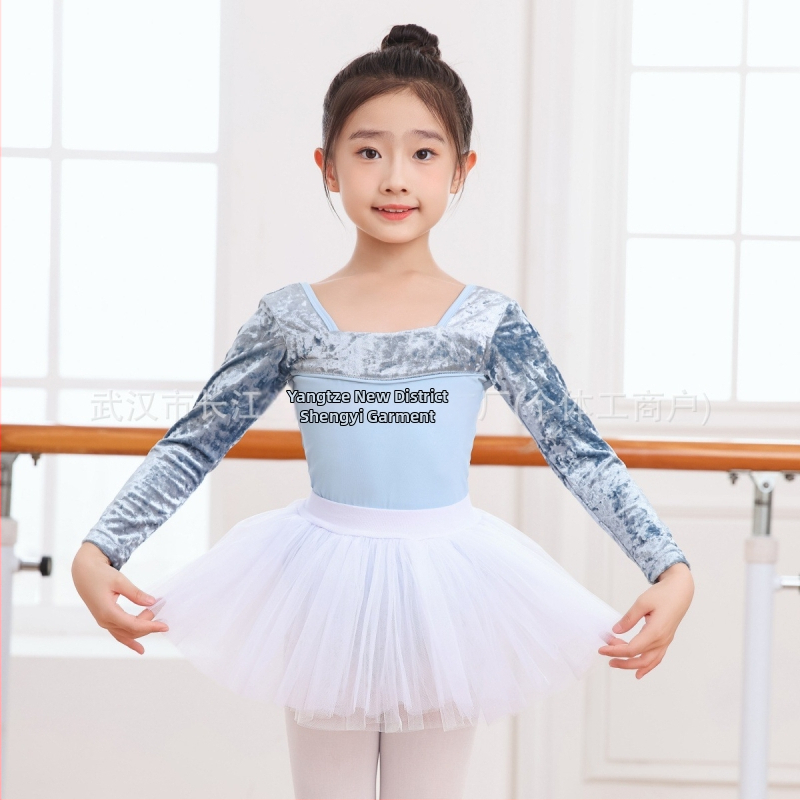 Gyerekeknek szóló színpadi táncruha, hosszú ujjú, nylon anyag, koreai etnikus stílus, 8 év feletti gyermekek számára