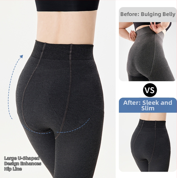 Ženske viskozne tajice‑legging s podizanjem stražnjice, toplinom, vitkijom nogom i otpornošću na trenje; srednja gustoća, s nogavicama; udio viskoze 50–70%
