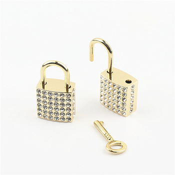 Τετράγωνη κλειδαριά για τσάντες από κράμα ψευδάργυρου με διαμάντι ενσωματωμένο – κλειδαριά με κλειδί