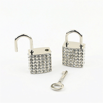 Τετράγωνη κλειδαριά για τσάντες από κράμα ψευδάργυρου με διαμάντι ενσωματωμένο – κλειδαριά με κλειδί