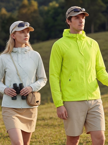Vanjska jakna s kapuljom, unisex, brzo suši, najlonska tkanina, UPF50 zaštita od sunca