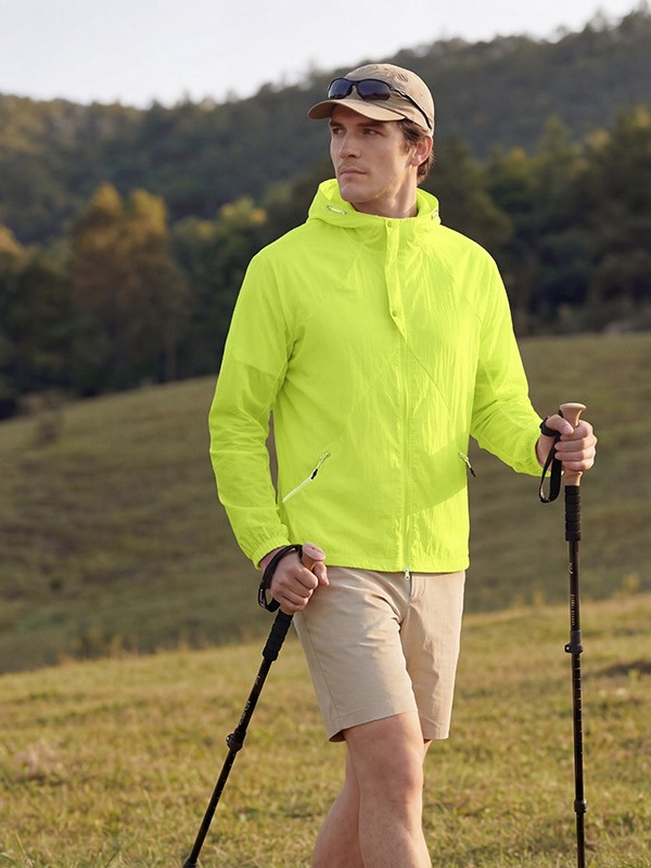 Vanjska jakna s kapuljom, unisex, brzo suši, najlonska tkanina, UPF50 zaštita od sunca