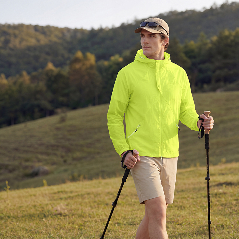 Vanjska jakna s kapuljom, unisex, brzo suši, najlonska tkanina, UPF50 zaštita od sunca