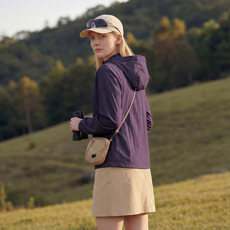 Vanjska jakna s kapuljom, unisex, brzo suši, najlonska tkanina, UPF50 zaštita od sunca