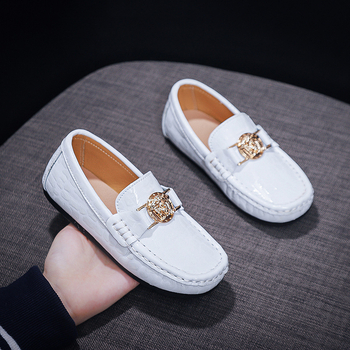 Detské slip-on loafers z pravej kože, Preppy štýl, nízky top, gumová podrážka, unisex, vek 4–16 rokov