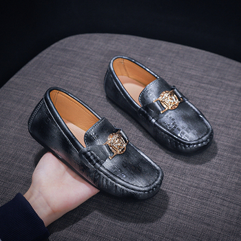Detské slip-on loafers z pravej kože, Preppy štýl, nízky top, gumová podrážka, unisex, vek 4–16 rokov