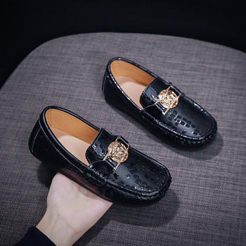 Detské slip-on loafers z pravej kože, Preppy štýl, nízky top, gumová podrážka, unisex, vek 4–16 rokov