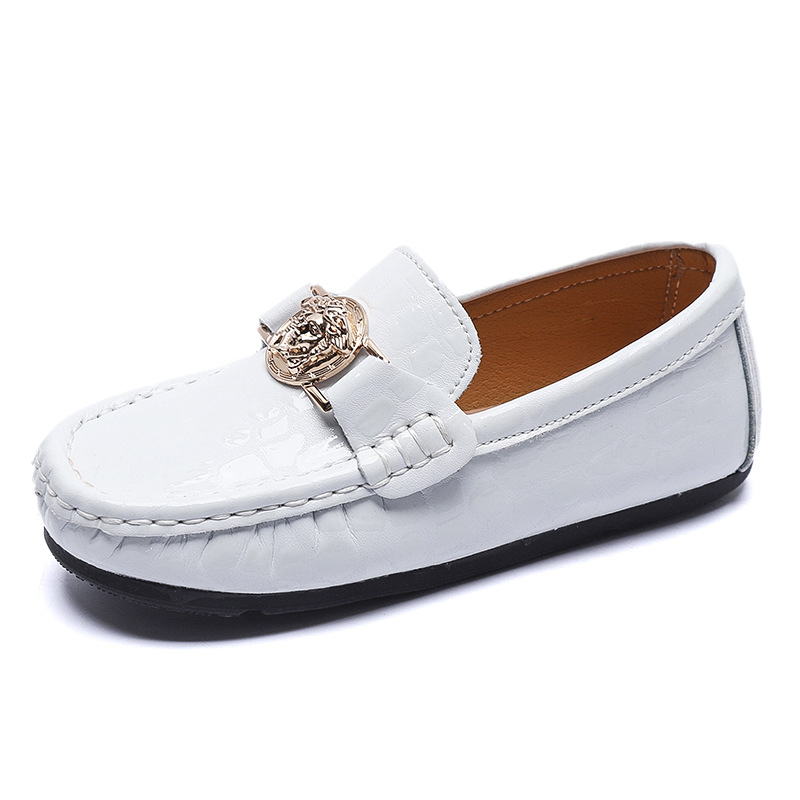 Detské slip-on loafers z pravej kože, Preppy štýl, nízky top, gumová podrážka, unisex, vek 4–16 rokov