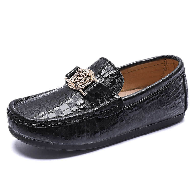 Detské slip-on loafers z pravej kože, Preppy štýl, nízky top, gumová podrážka, unisex, vek 4–16 rokov