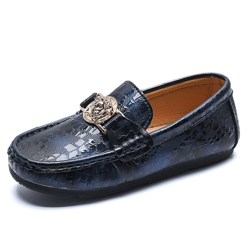Detské slip-on loafers z pravej kože, Preppy štýl, nízky top, gumová podrážka, unisex, vek 4–16 rokov