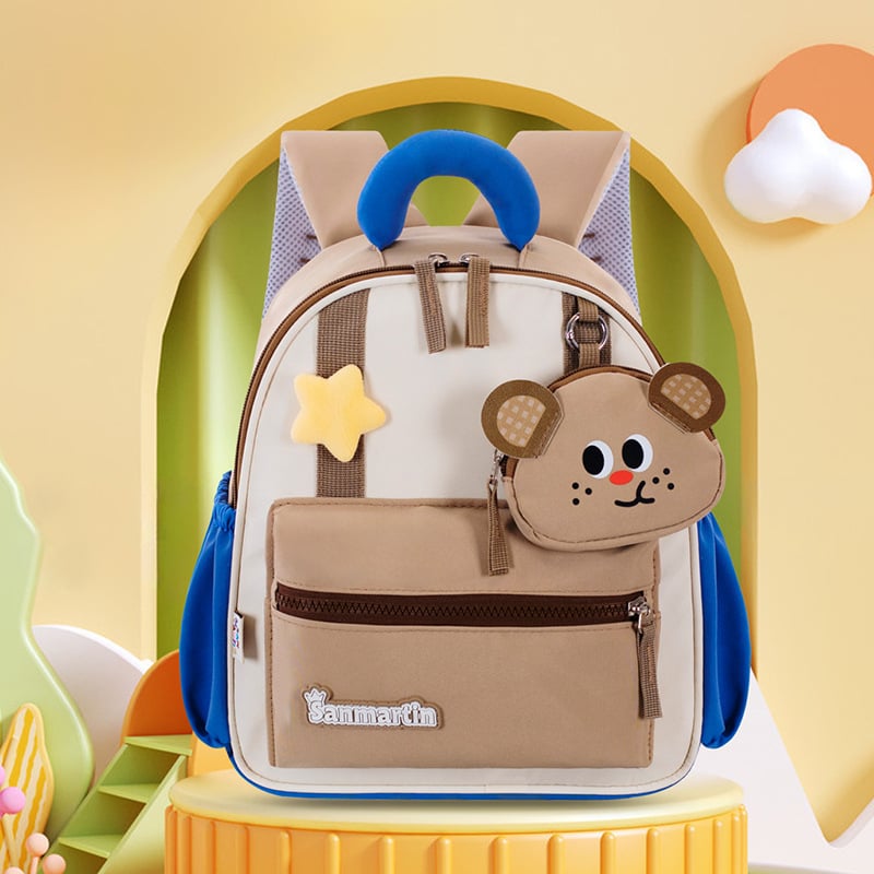 Óvodai hátizsák, animációs minta, nylon, lélegző, vízálló, ultrakönnyű, görbült vállpántok