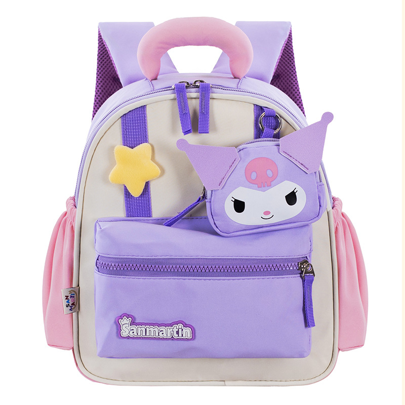 Óvodai hátizsák, animációs minta, nylon, lélegző, vízálló, ultrakönnyű, görbült vállpántok