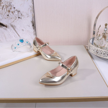 Lányoknak szóló hercegnő csatos balerina, bőr felsőrész, PU belső és talp, TPR talp, 2024 tavasz