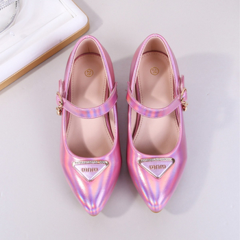 Lányoknak szóló hercegnő csatos balerina, bőr felsőrész, PU belső és talp, TPR talp, 2024 tavasz