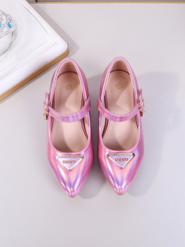 Lányoknak szóló hercegnő csatos balerina, bőr felsőrész, PU belső és talp, TPR talp, 2024 tavasz