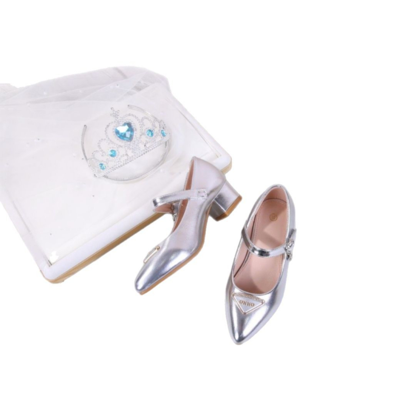 Lányoknak szóló hercegnő csatos balerina, bőr felsőrész, PU belső és talp, TPR talp, 2024 tavasz