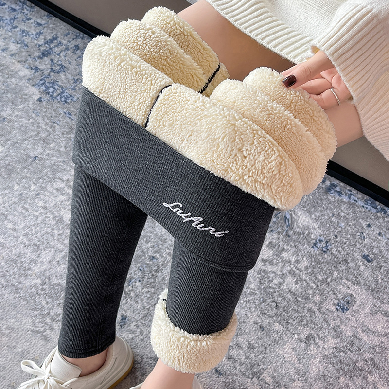 Colanți damă din tricot cu căptușeală fleece, talie înaltă, groși și calzi pentru iarnă, elasticitate ridicată