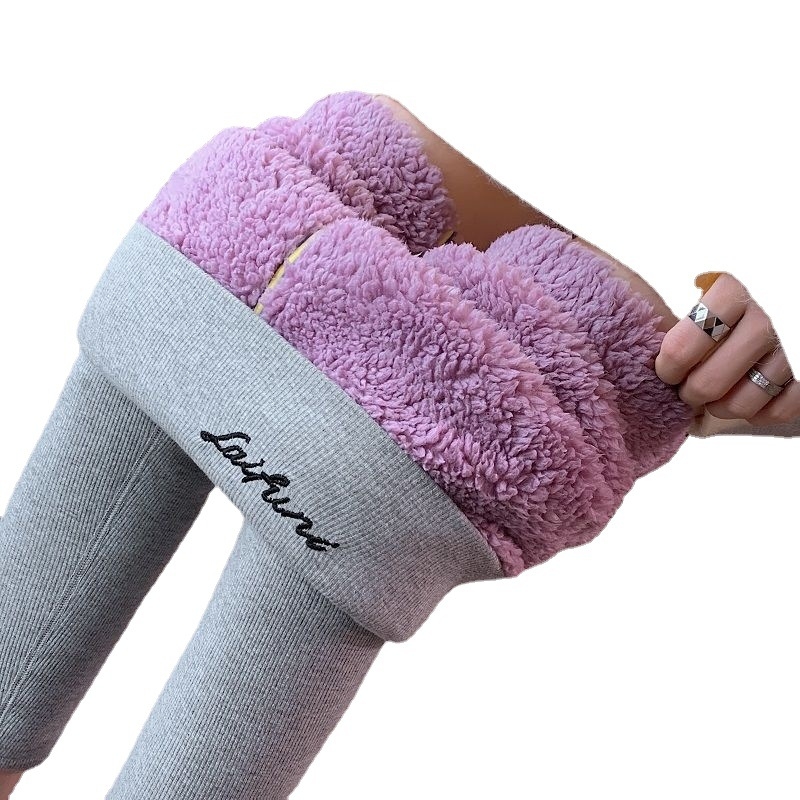 Colanți damă din tricot cu căptușeală fleece, talie înaltă, groși și calzi pentru iarnă, elasticitate ridicată