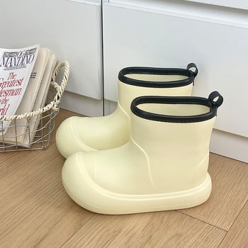 Cizme de ploaie pentru femei, partea superioară EVA, înălțime medie a gleznei, toc 3–5 cm, potrivite pentru patru sezoane