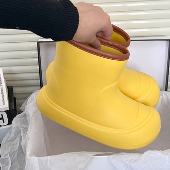 Cizme de ploaie pentru femei, partea superioară EVA, înălțime medie a gleznei, toc 3–5 cm, potrivite pentru patru sezoane