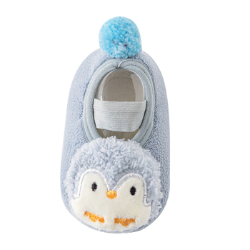 Pantofi pentru învățarea mersului la copii - căptușeală fleece, model cartoon, închidere cu bandă elastică, talpă moale anti-derapantă, calzi pentru iarnă/toamnă