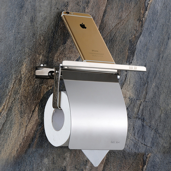 Držač papira za WC od nehrđajućeg čelika 304, kvadratnog oblika, ogledalo-polirana površina, ugradnja bez bušenja, moderni minimalistički stil