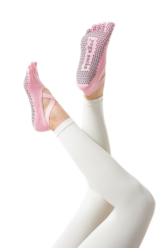 Ženske anti-slip joga čarape – kratke petoprstne čarape za pilates, ljeto, fitness, ples