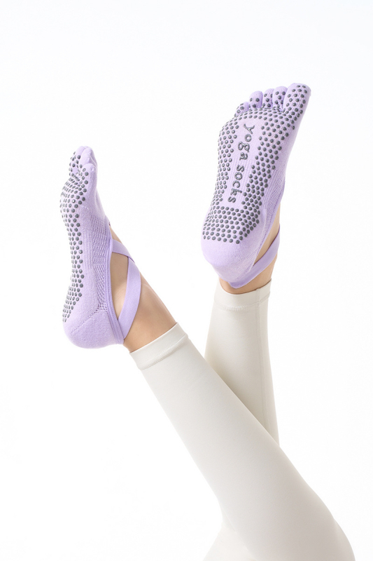 Ženske anti-slip joga čarape – kratke petoprstne čarape za pilates, ljeto, fitness, ples
