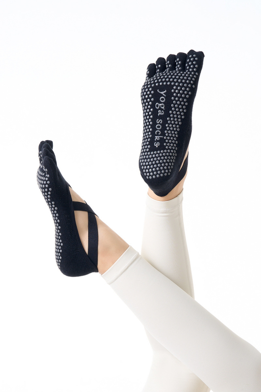 Ženske anti-slip joga čarape – kratke petoprstne čarape za pilates, ljeto, fitness, ples