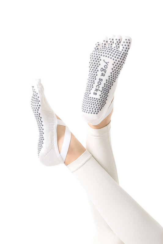 Ženske anti-slip joga čarape – kratke petoprstne čarape za pilates, ljeto, fitness, ples