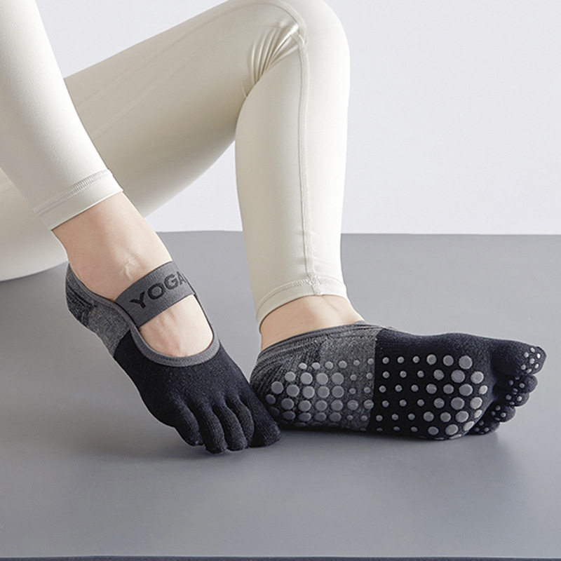 Ženske anti-slip joga čarape – kratke petoprstne čarape za pilates, ljeto, fitness, ples