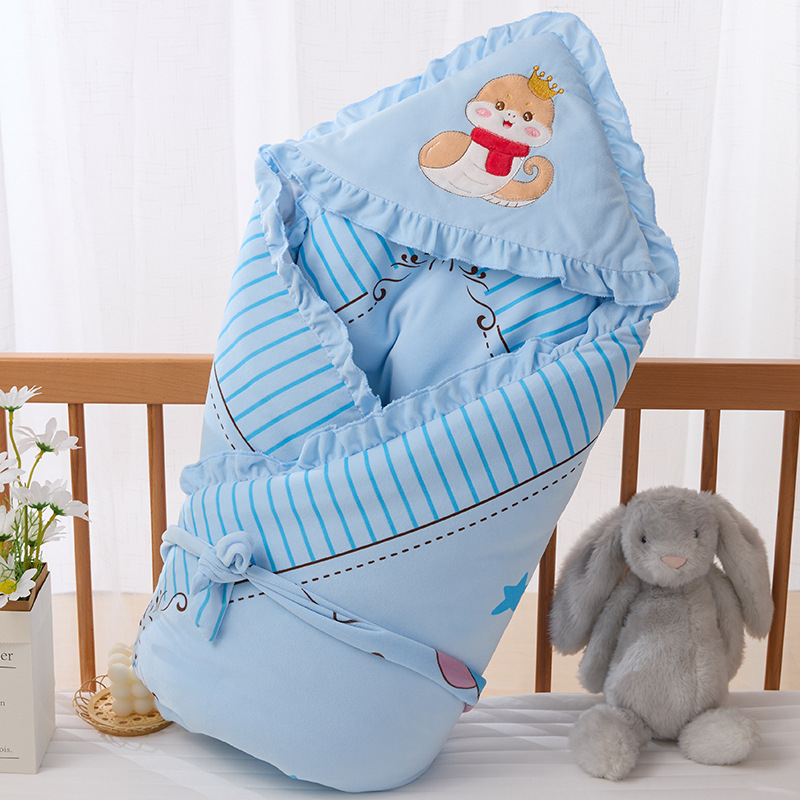 Flanel deka za bebe s punjenjem od čistog pamuka – zimska upotreba, uzorak životinja