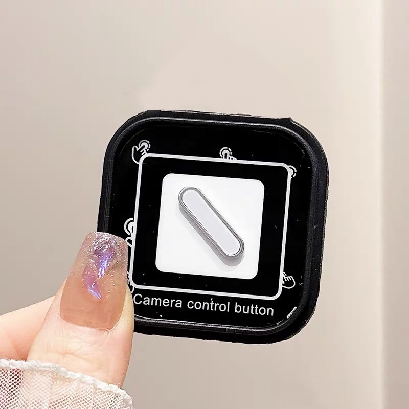 Protecție din sticlă temperată pentru butoanele Apple iPhone 17 Pro Max – margine electroplată lucioasă, membrană pentru buton, anticadere