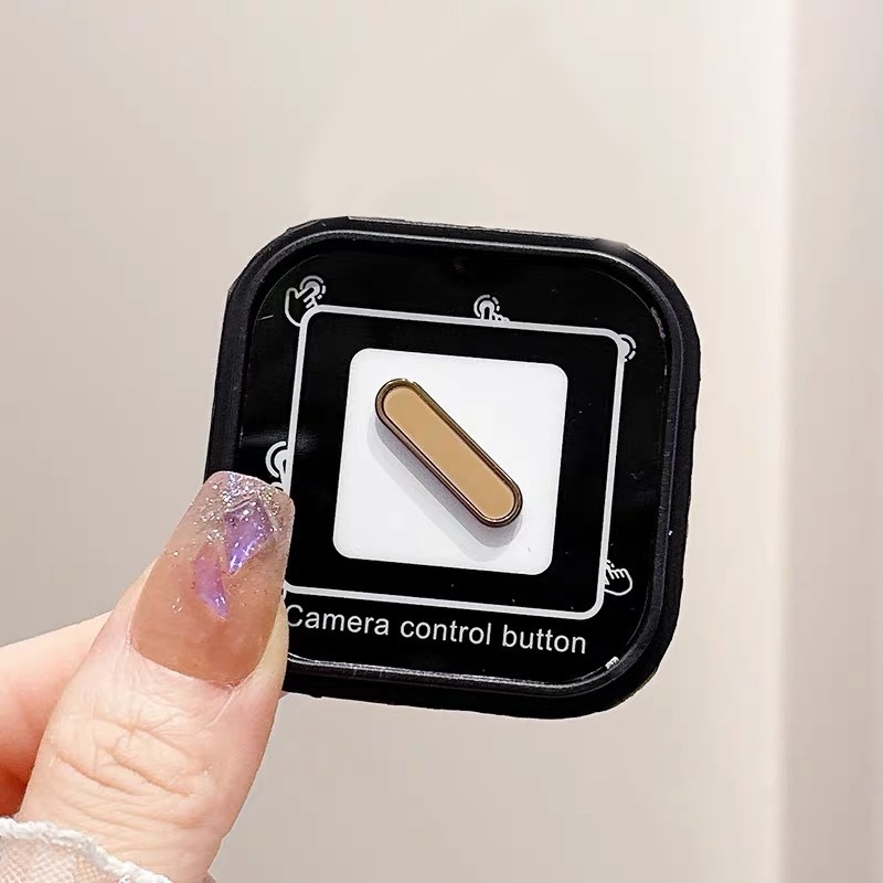 Protecție din sticlă temperată pentru butoanele Apple iPhone 17 Pro Max – margine electroplată lucioasă, membrană pentru buton, anticadere