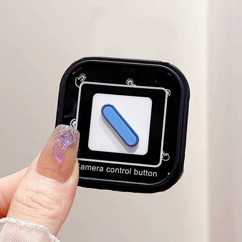 Protecție din sticlă temperată pentru butoanele Apple iPhone 17 Pro Max – margine electroplată lucioasă, membrană pentru buton, anticadere