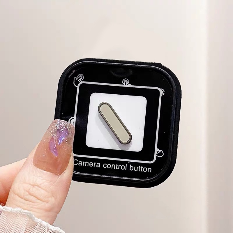 Protecție din sticlă temperată pentru butoanele Apple iPhone 17 Pro Max – margine electroplată lucioasă, membrană pentru buton, anticadere