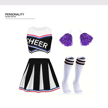 Costum de Cheerleading pentru femei – fustă scurtă de concurs, Milk Silk, 80-90% poliester, Primăvara 2025