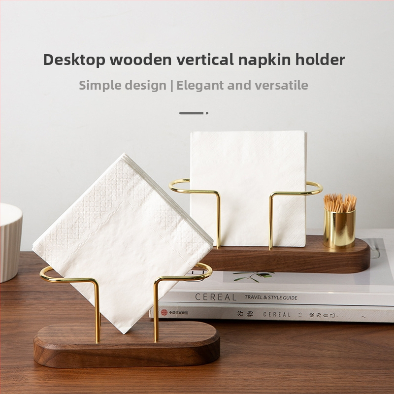 Držač papirnatih ubrusa od drveta, vertikalni dizajn, moderni minimalistički stil, višenamjenski (Materijal: drvo; Model: Solid Wood Model; Stil: moderni minimalistizam; Funkcija: višenamjenski)