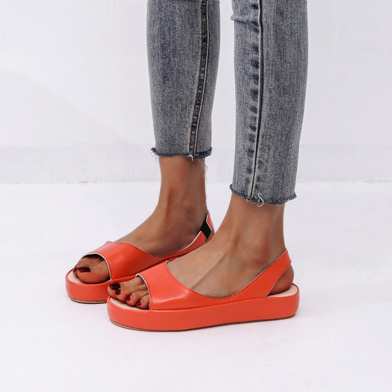 Sandale s ribljim ustima - gornji dio PU, gumena potplat, Slip-On, jednobojne, potplat od viskoze