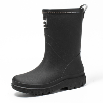 Cizme de ploaie pentru femei până la mijlocul gambei, PVC, impermeabile, talpă antiderapantă, toc mic 1-3 cm