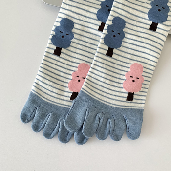 Чорапи с пет пръста, разделени пръсти, средно дълги, дамски памучни, попиване на пот, 80–90% памук, подходящи за есен-зима-пролет.